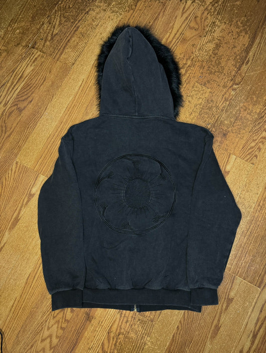 Black Ruuthless Zip up with Fur Hood